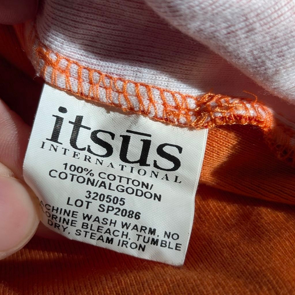 itsus Vintage Orange Red Patterned Folding Fan Tank Top Med - Deadstock - Picture 4 of 9